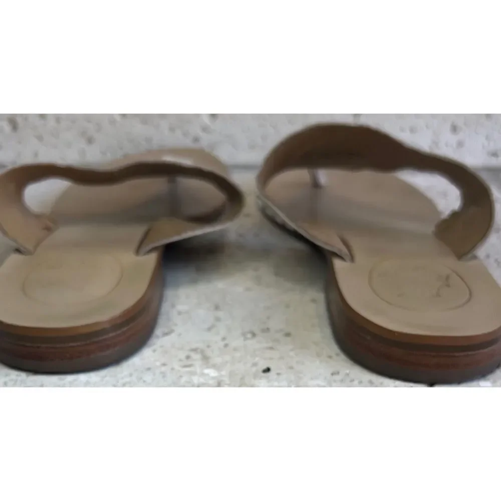 Jack Rogers Cream Slip On Leather Sandals Size 7